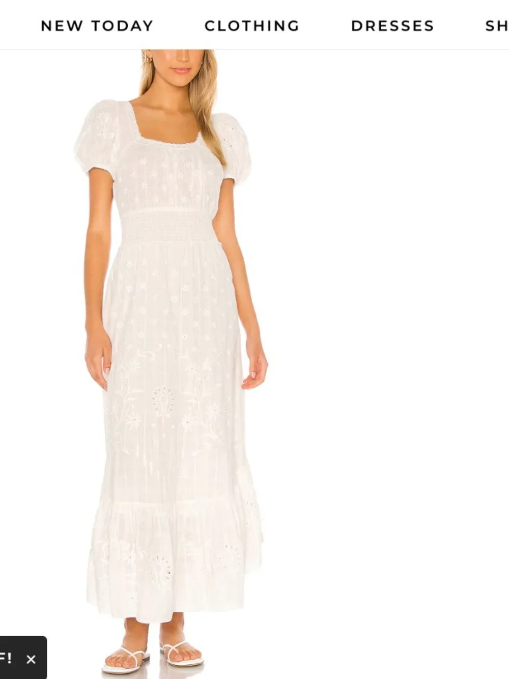 🔥Sales- NWT LoveShackFancy X REVOLVE Begonia Dress in Baby Blue Pomme - Size S - Picture 3 of 14